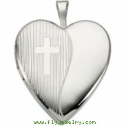 Sterling Silver Locket With Cross