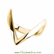 Sterling Silver Long V Shaped Shank Metal Fashion Ring