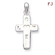 Sterling Silver Love & Heart Cross Charm