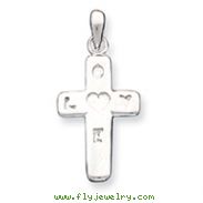 Sterling Silver Love & Heart Cross Charm