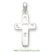 Sterling Silver Love & Heart Cross Charm