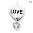 Sterling Silver Love CZ Heart Pendant