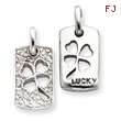 Sterling Silver Lucky CZ Shamrock Charm