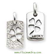 Sterling Silver Lucky CZ Shamrock Charm