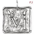 Sterling Silver M Polished POSH VINTAGE INITIAL PENDANT