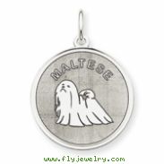 Sterling Silver Maltese Disc Charm
