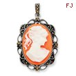 Sterling Silver Marcasite Cameo Pendant