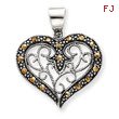 Sterling Silver Marcasite Heart Pendant