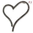 Sterling Silver Marcasite Open Heart Slide