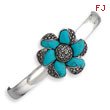 Sterling Silver Marcasite Turquoise Cuff Bangle