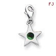 Sterling Silver May CZ Birthstone Star Charm