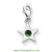 Sterling Silver May CZ Birthstone Star Charm