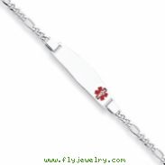 Sterling Silver Medical ID Figaro Link Bracelet