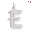 Sterling Silver Medium Artisian Block Initial E Charm