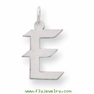 Sterling Silver Medium Artisian Block Initial E Charm