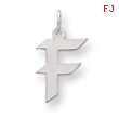 Sterling Silver Medium Artisian Block Initial F Charm