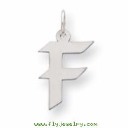 Sterling Silver Medium Artisian Block Initial F Charm