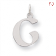 Sterling Silver Medium Artisian Block Initial G Charm