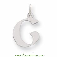 Sterling Silver Medium Artisian Block Initial G Charm