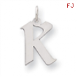 Sterling Silver Medium Artisian Block Initial K Charm