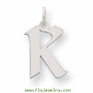 Sterling Silver Medium Artisian Block Initial K Charm