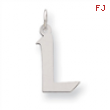 Sterling Silver Medium Artisian Block Initial L Charm