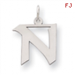 Sterling Silver Medium Artisian Block Initial N Charm