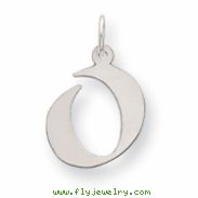 Sterling Silver Medium Artisian Block Initial O Charm