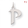 Sterling Silver Medium Artisian Block Initial P Charm