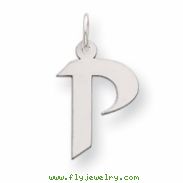 Sterling Silver Medium Artisian Block Initial P Charm