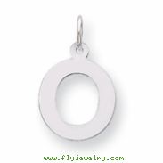 Sterling Silver Medium Block Intial O Charm