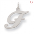 Sterling Silver Medium Fancy Script Initial F Charm