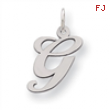 Sterling Silver Medium Fancy Script Initial G Charm