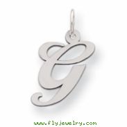 Sterling Silver Medium Fancy Script Initial G Charm