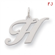 Sterling Silver Medium Fancy Script Initial H Charm