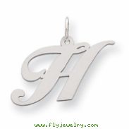 Sterling Silver Medium Fancy Script Initial H Charm