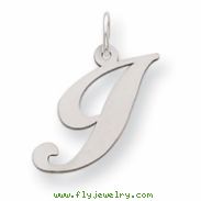 Sterling Silver Medium Fancy Script Initial I Charm