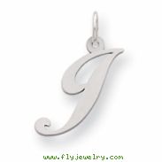 Sterling Silver Medium Fancy Script Initial J Charm