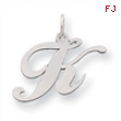 Sterling Silver Medium Fancy Script Initial K Charm