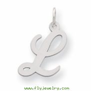 Sterling Silver Medium Fancy Script Initial L Charm