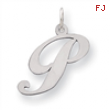 Sterling Silver Medium Fancy Script Initial P Charm