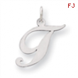 Sterling Silver Medium Fancy Script Initial T Charm