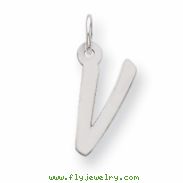 Sterling Silver Medium Initial V Charm