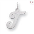 Sterling Silver Medium Script Intial T Charm