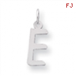 Sterling Silver Medium Slanted Block Initial E Charm