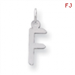 Sterling Silver Medium Slanted Block Initial F Charm