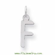 Sterling Silver Medium Slanted Block Initial F Charm