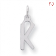 Sterling Silver Medium Slanted Block Initial K Charm