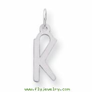 Sterling Silver Medium Slanted Block Initial K Charm