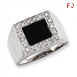 Sterling Silver Men's CZ & Onyx Ring